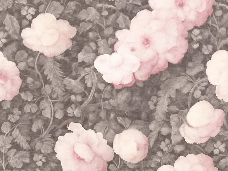 Alfombra vinílica naturaleza lino vintage floración - TenVinilo