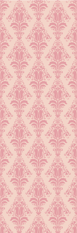 Alfombra vinílica vintage con patrón floral rosa provincial - TenVinilo