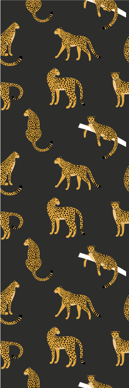 Alfombra vinílica animales leopardo sobre fondo oscuro - TenVinilo
