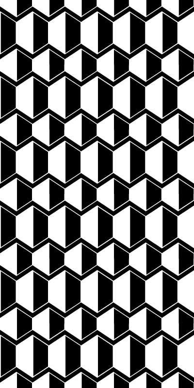 Alfombra vinílica textura hexágonos blanco y negro - TenVinilo