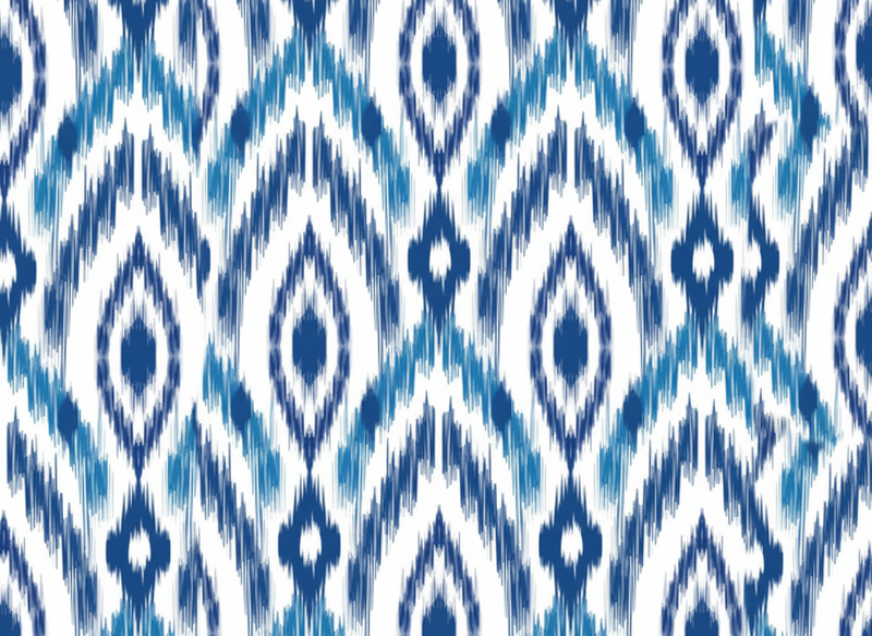 Alfombra vinílica textura patrón ikat azul - TenVinilo