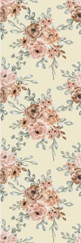 Alfombra vinílica vintage pintura de rosas romántica - TenVinilo