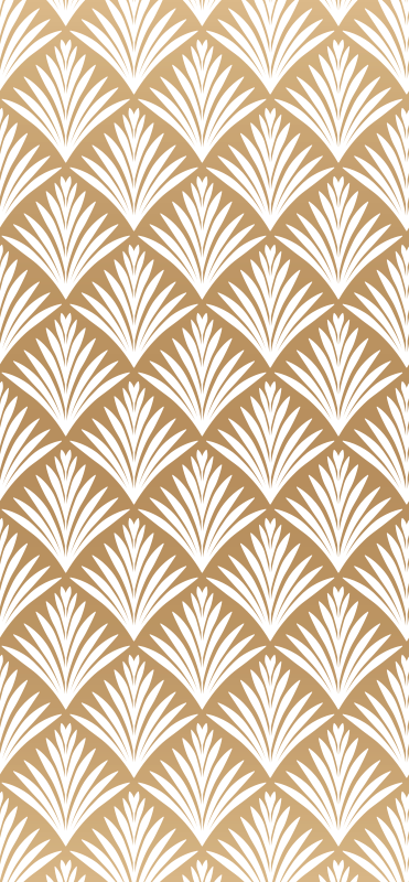 Alfombra vinílica vintage hojas doradas estilo art déco - TenVinilo