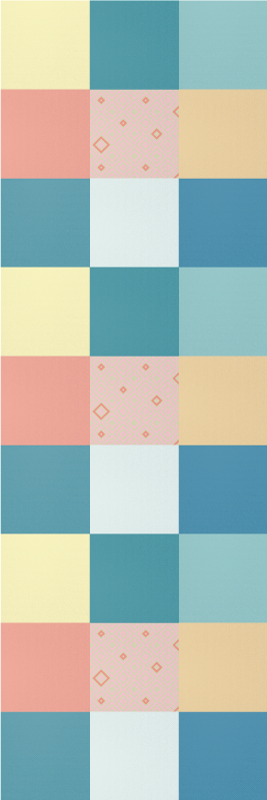 Alfombra vinílica vintage diseño patchwork colorido retro - TenVinilo