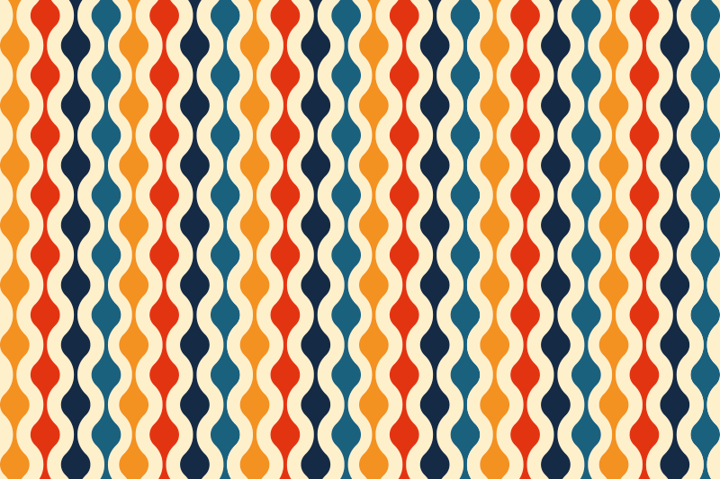 Alfombra vinílica vintage olas de los 70 - TenVinilo