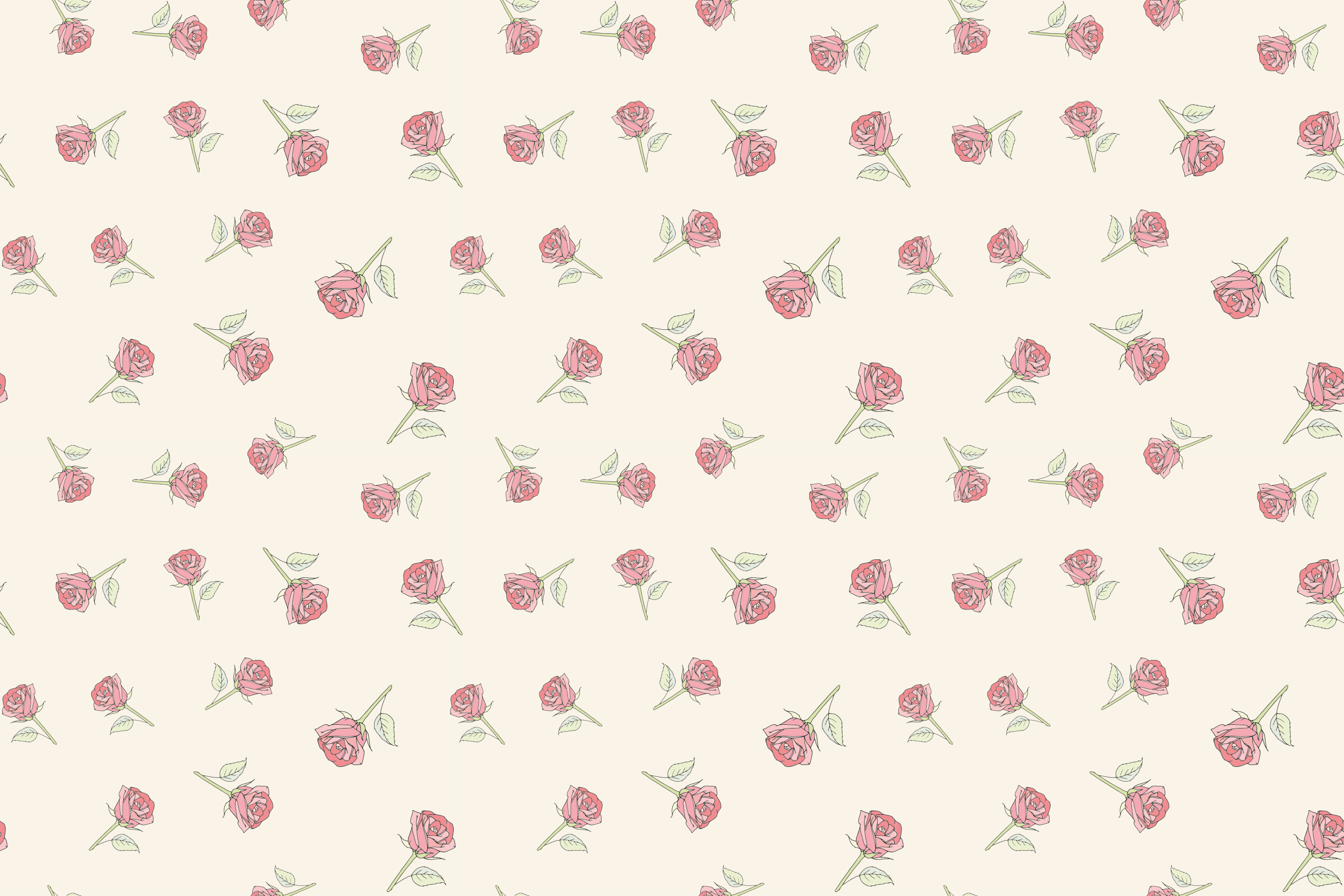 Alfombra vinílica vintage patrón de rosas románticas - TenVinilo
