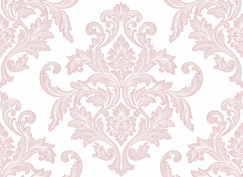 Alfombra vinílica vintage damasco en tono blush - TenVinilo
