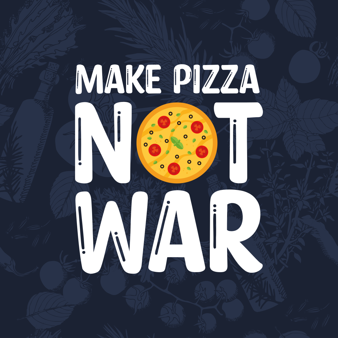 Alfombra vinílica frase las frases divertidas hacen pizza - TenVinilo