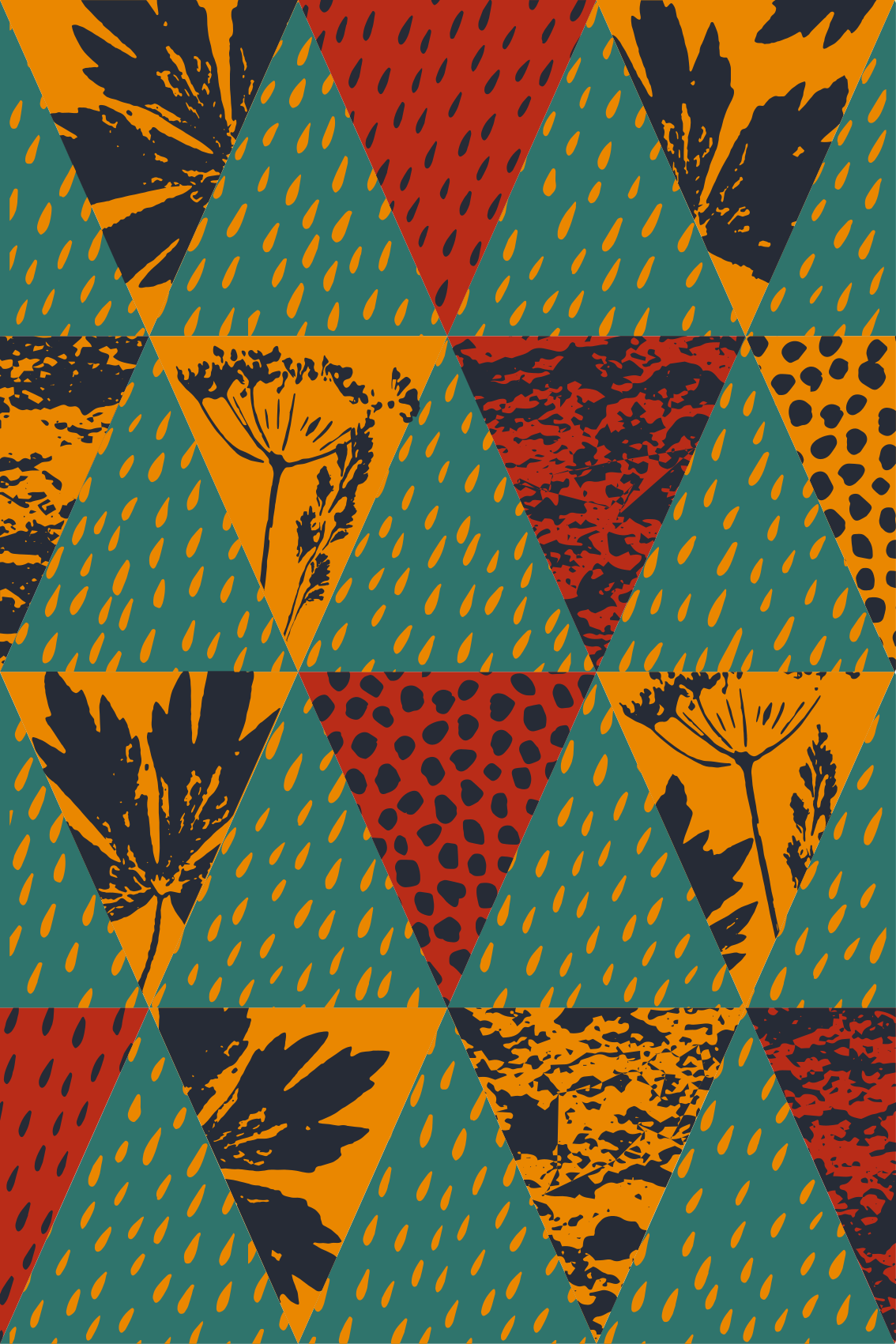 Alfombra vinílica geométrica arte geométrico lluvia - TenVinilo