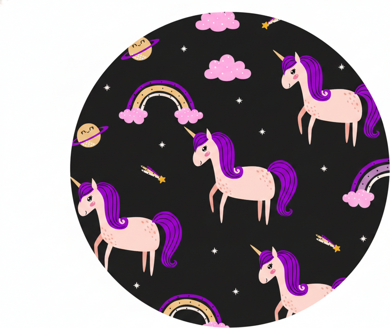 Alfombra vinílica infantil unicornios artísticos oscuros - TenVinilo