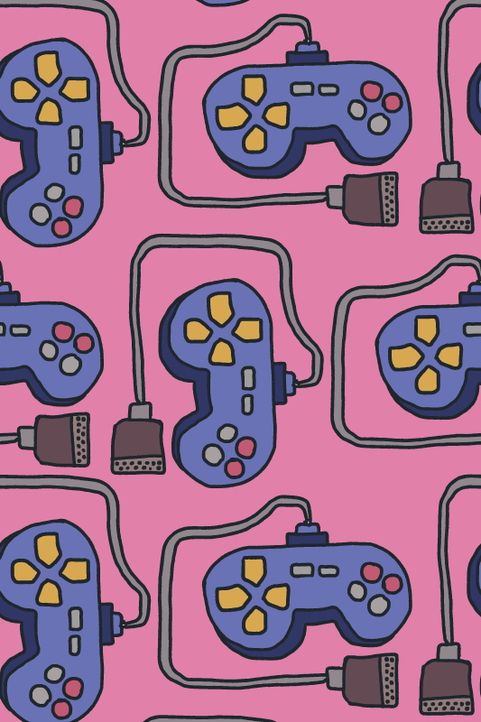 Alfombra vinílica juegos diseño de controlador retro - TenVinilo