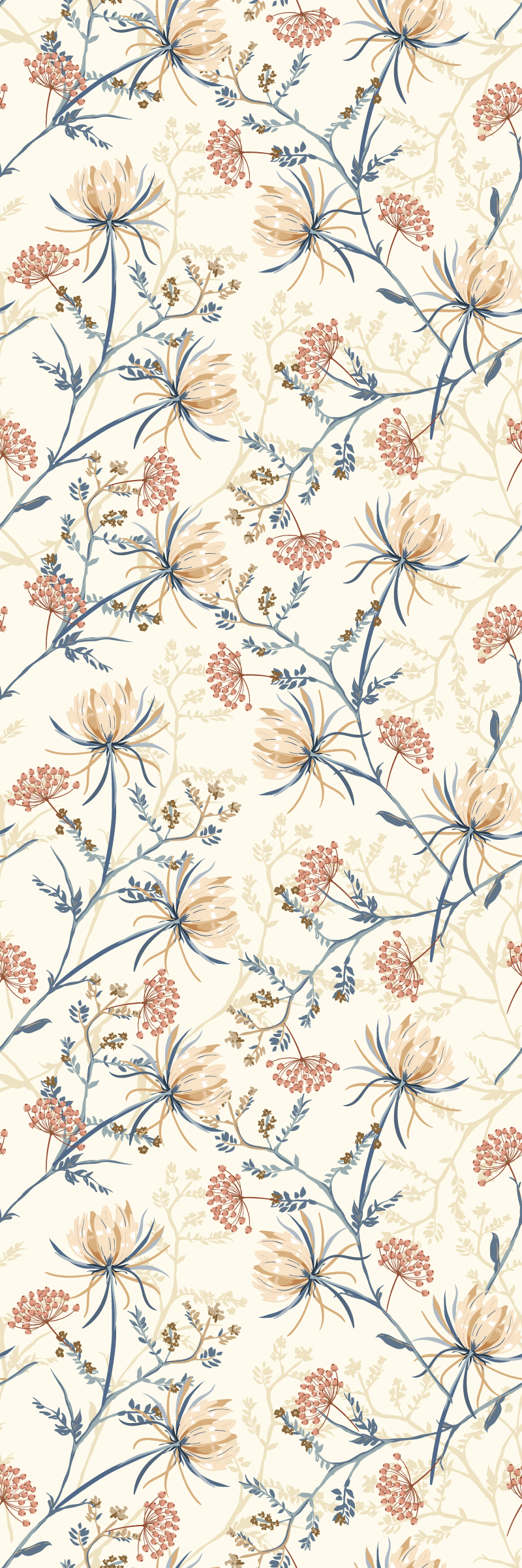 Alfombra vinilo salón estampado floral vintage - TenVinilo