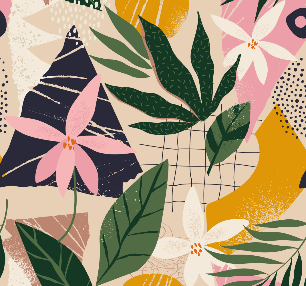 Alfombra vinilo salón un jardín en casa - TenVinilo