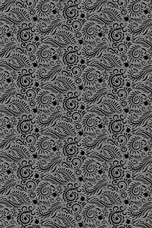 Alfombra vinílica gris con patrones de espirales elegantes - TenVinilo