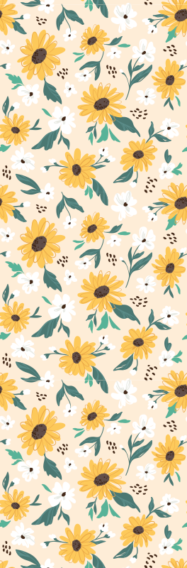 Alfombra vinilo pasillo fondo beige girasol - TenVinilo