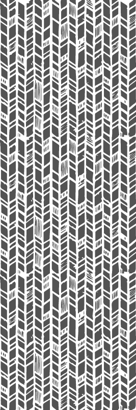 Alfombra vinilo pasillo patrón tribal blanco y negro - TenVinilo