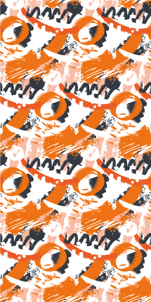 Alfombra vinílica naranja trazos de acuarela abstractos - TenVinilo