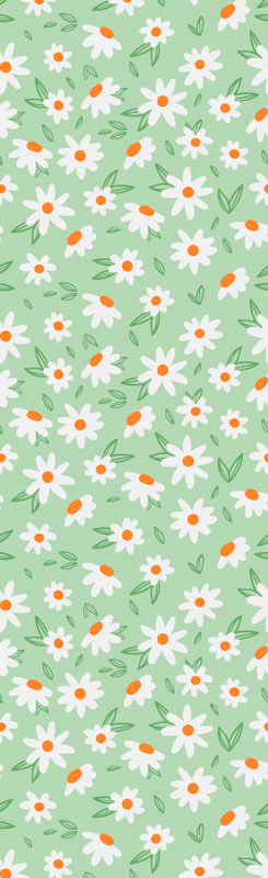 Alfombra vinílica verde flores de margarita - TenVinilo