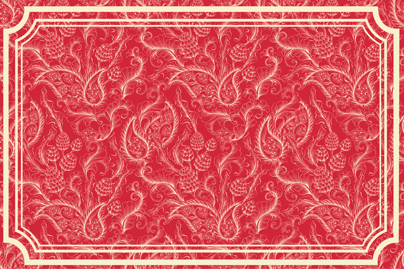 Alfombra vinílica roja ilustración de paisley - TenVinilo
