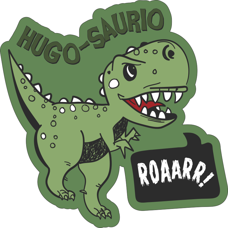 Alfombra vinílica infantil dinosaurio con nombre - TenVinilo