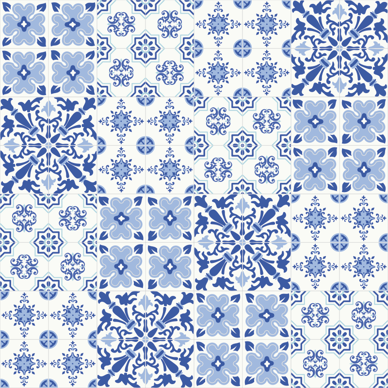 Alfombra hidráulica vinílica de azulejos portugueses - TenVinilo