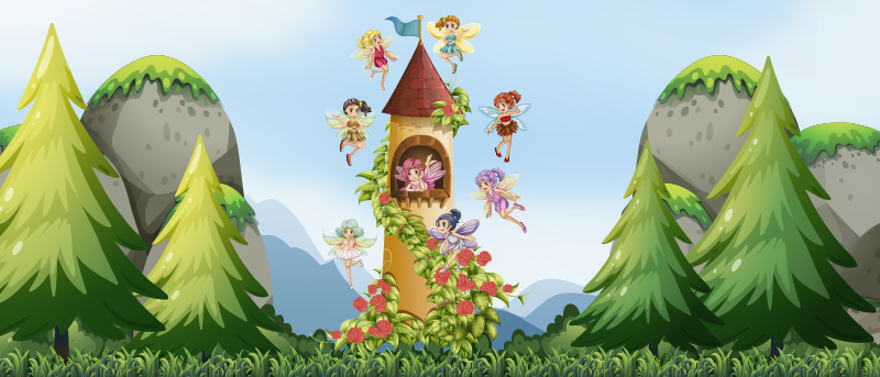 Alfombra vinílica infantil bebé cuento de hadas - TenVinilo