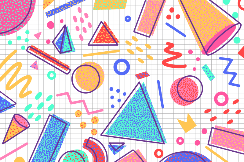 Alfombra vinílica moderna formas geométricas coloridas - TenVinilo