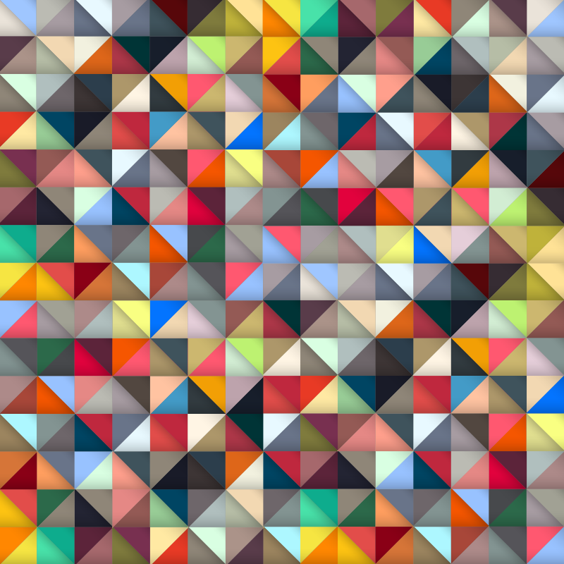 Alfombra vinílica mosaico triangular colorido - TenVinilo