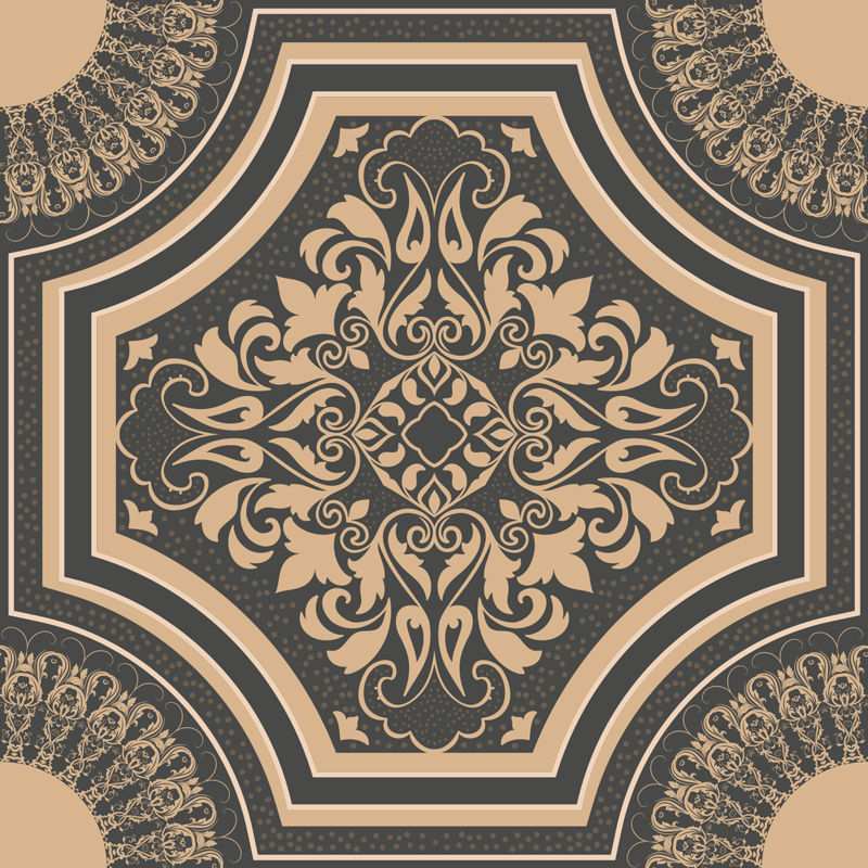 Alfombra vinílica mosaico mosaico ornamental - TenVinilo