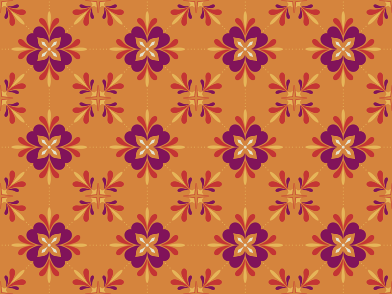 Alfombra vinílica flores superposición con estampado floral - TenVinilo