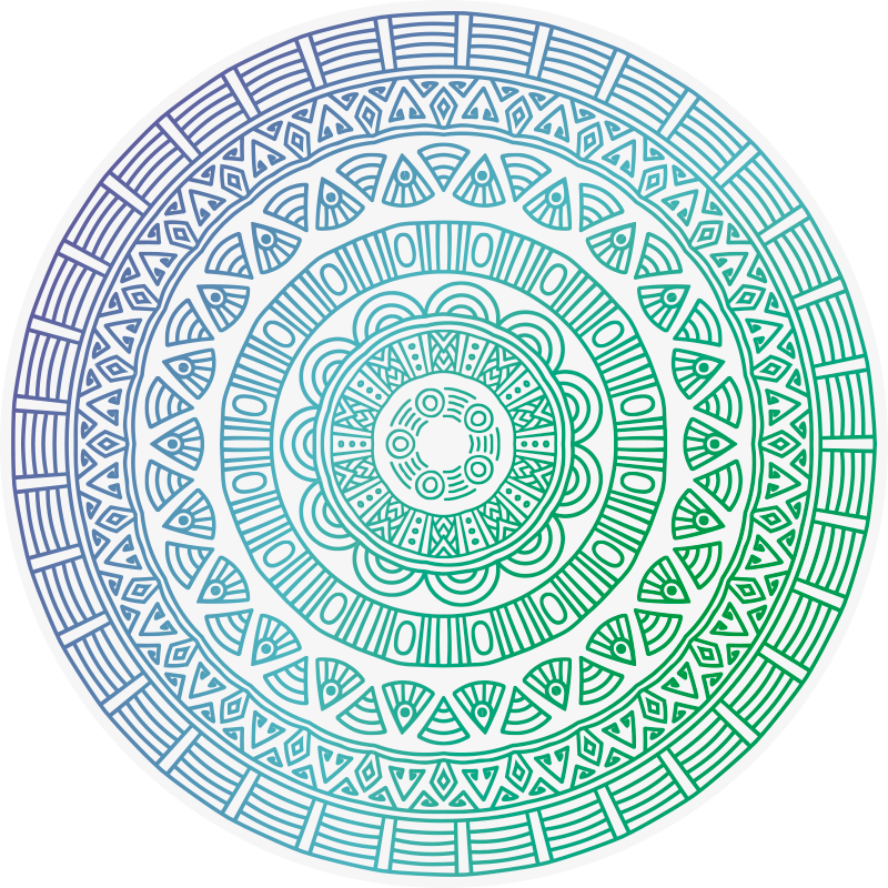 Alfombra vinílica mandala patrón circular - TenVinilo