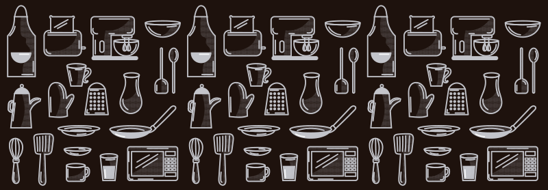 Alfombra vinílica cocina iconos utensilios para cocina - TenVinilo