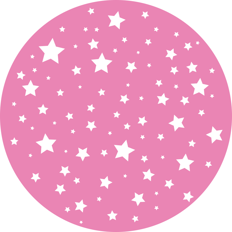 Alfombra vinílica estrellas círculo rosa estelar - TenVinilo