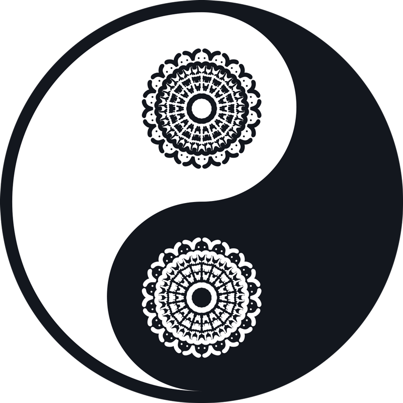 Alfombra vinílica mandala yin yang mandala - TenVinilo