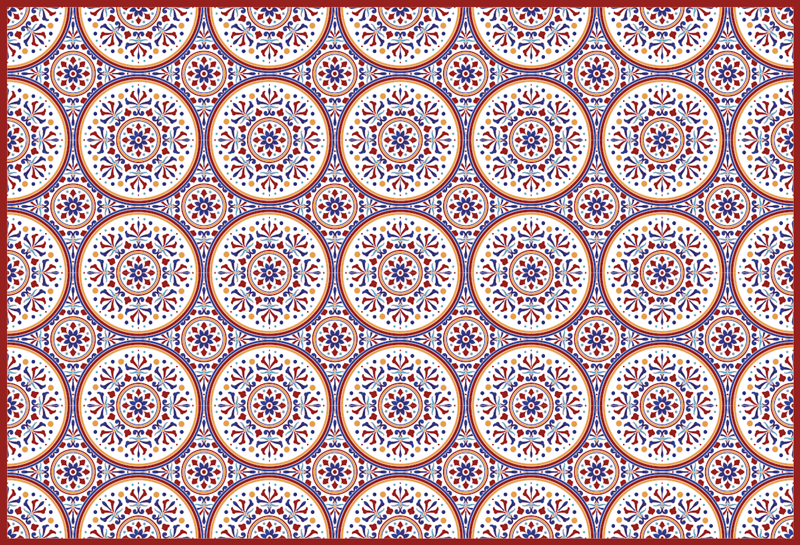 Alfombra hidráulica patrón de círculo de mosaico - TenVinilo