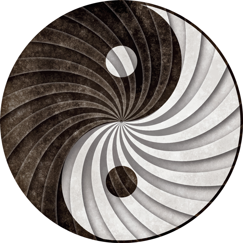 Alfombra vinílica redonda ying y yang - TenVinilo