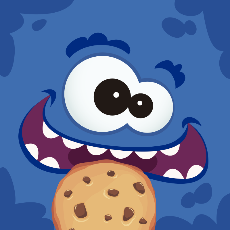 Alfombra vinílica infantil monstruo de las galletas - TenVinilo