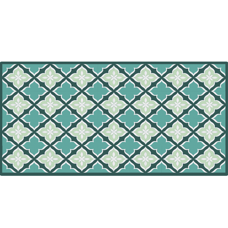 Alfombra vinílica mosaico patrón floral - TenVinilo