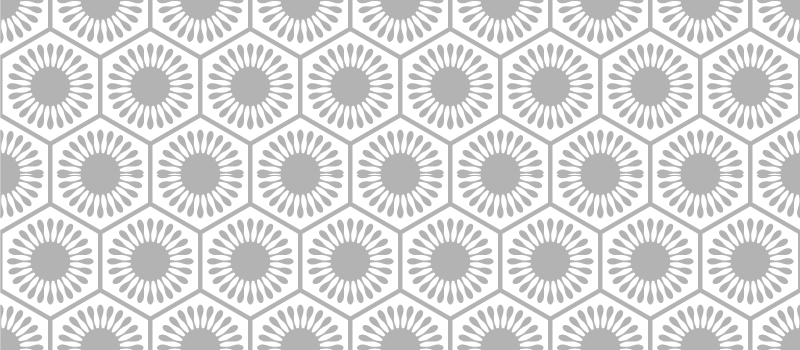 Alfombra vinílica dormitorio flores grises y blancas - TenVinilo