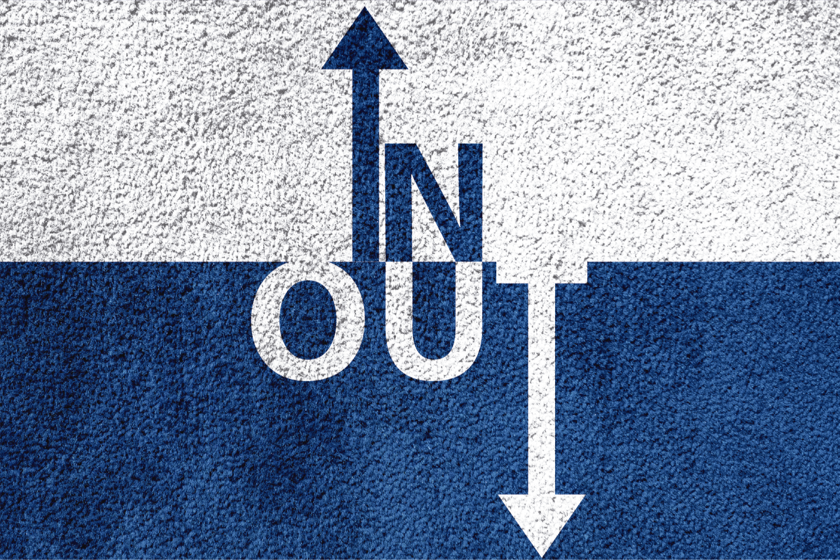 Alfombra vinílica frase entrada salida direccional - TenVinilo