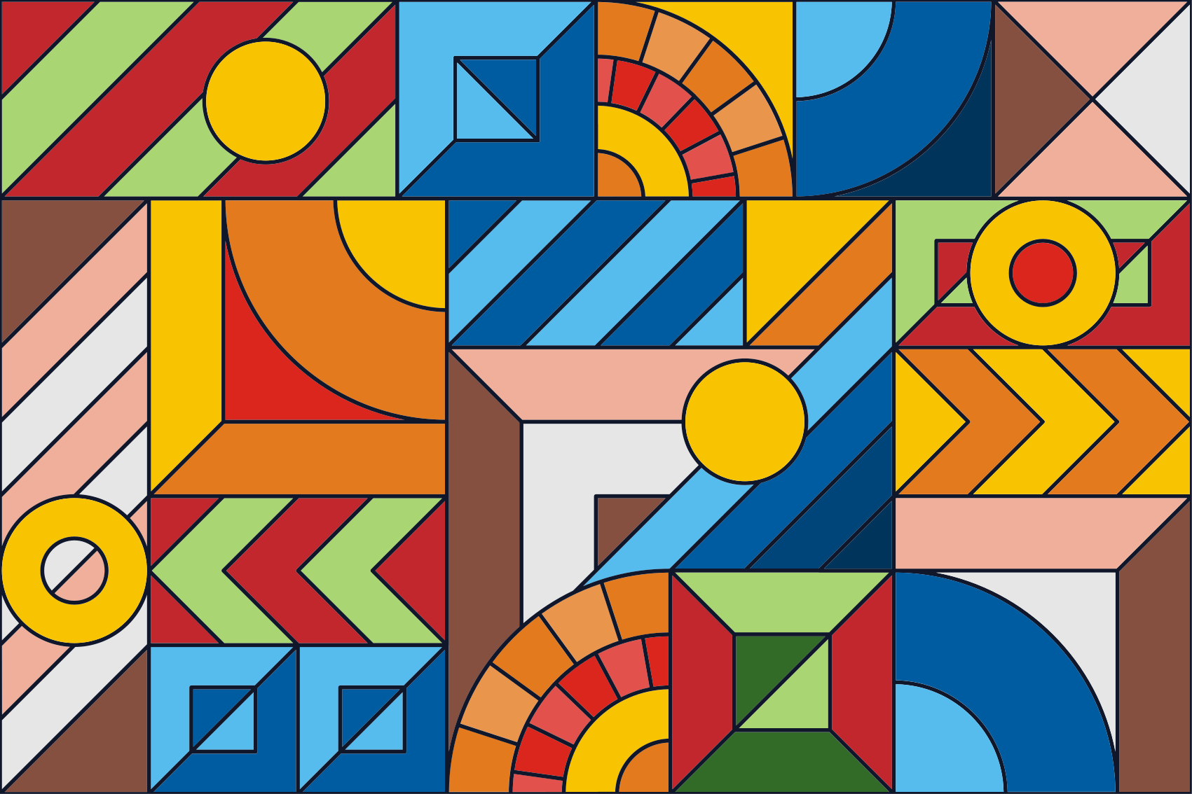 Alfombra vinílica geométrica geometría abstracta - TenVinilo