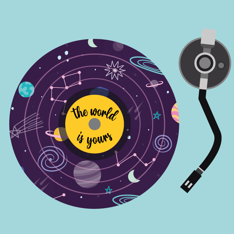 Alfombra vinílica infantil tema de exploración mundial - TenVinilo