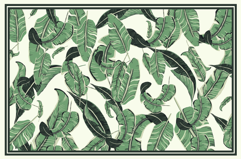 Alfombra vinílica flores diseño de hoja de plátano - TenVinilo