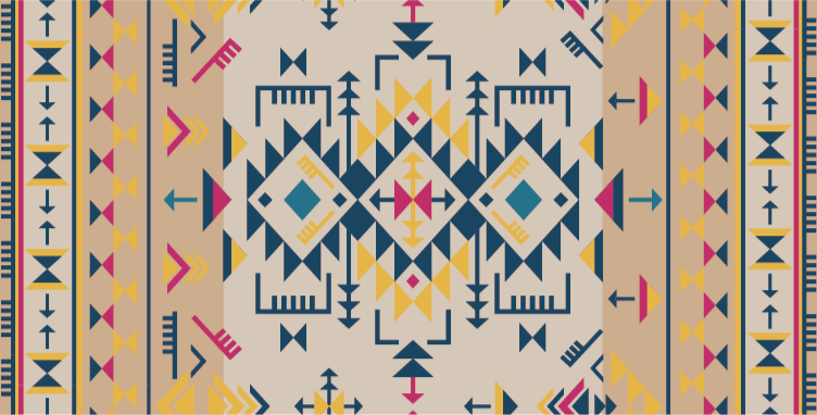 Alfombra vinílica étnica tonos beige pastel - TenVinilo