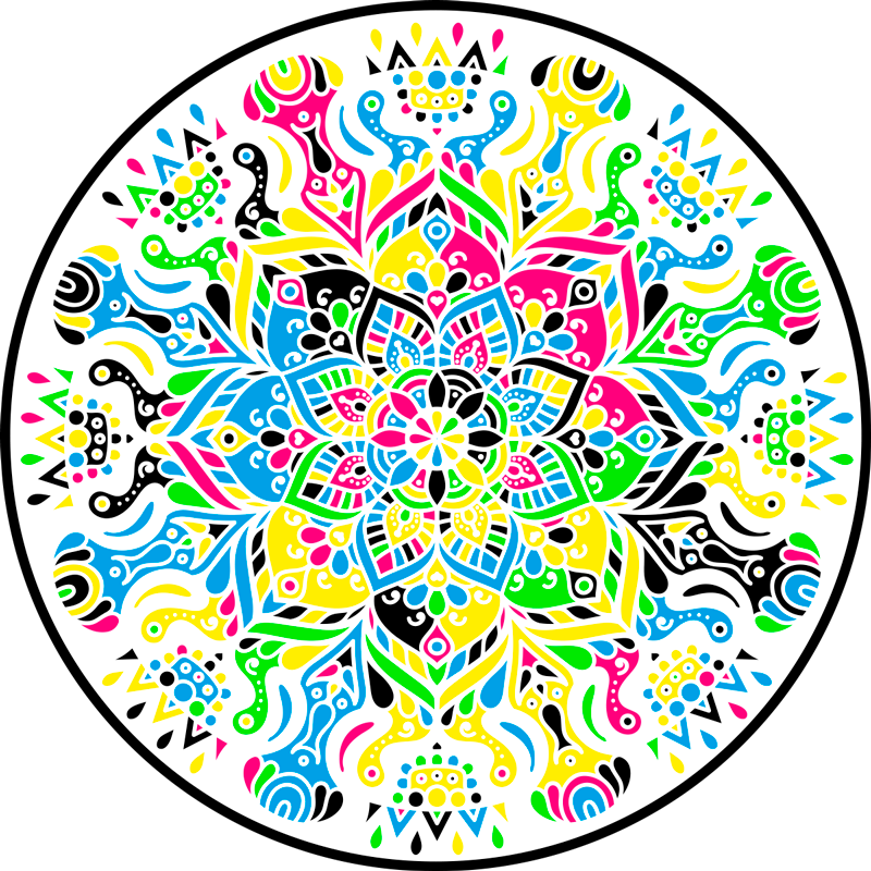 Alfombra vinílica mandala mandala vibrante - TenVinilo