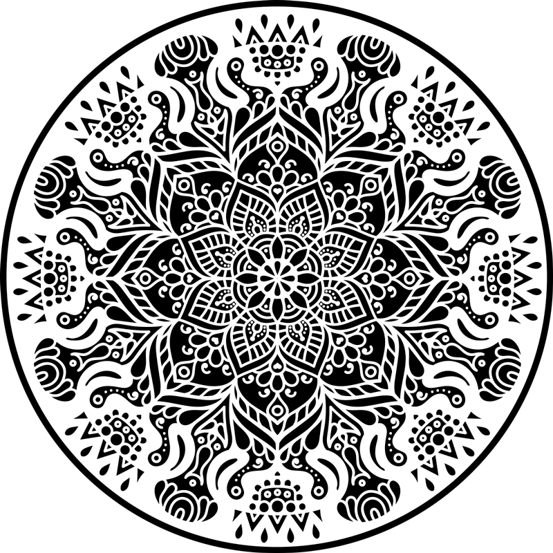 Alfombra vinílica mandala diseño mandala intrincado - TenVinilo