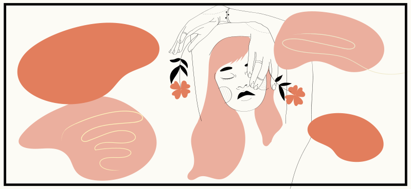 Alfombra vinílica minimalista arte facial abstracto - TenVinilo