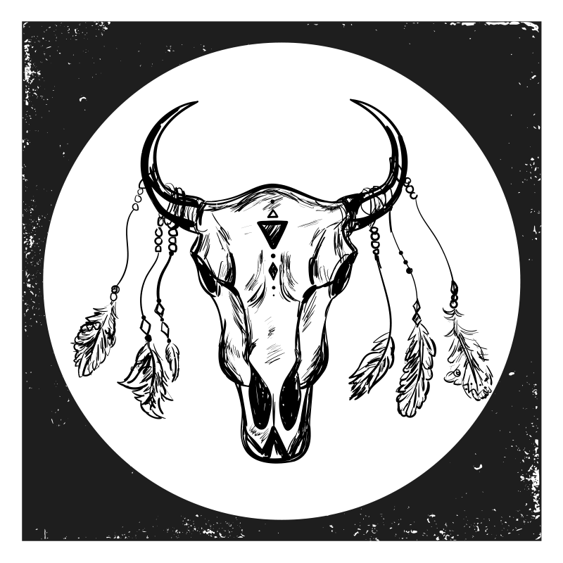 Alfombra vinílica animales calavera bohemia - TenVinilo