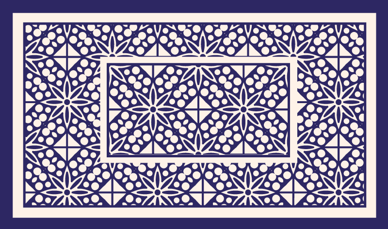 Alfombra hidráulica patrón geométrico decorativo - TenVinilo