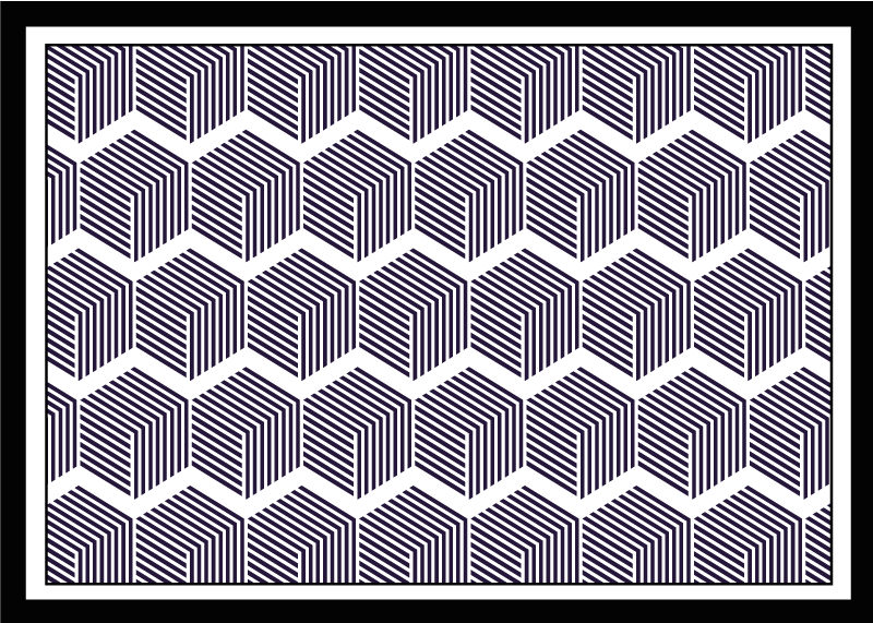 Alfombra vinílica geométrica contraste cubista - TenVinilo